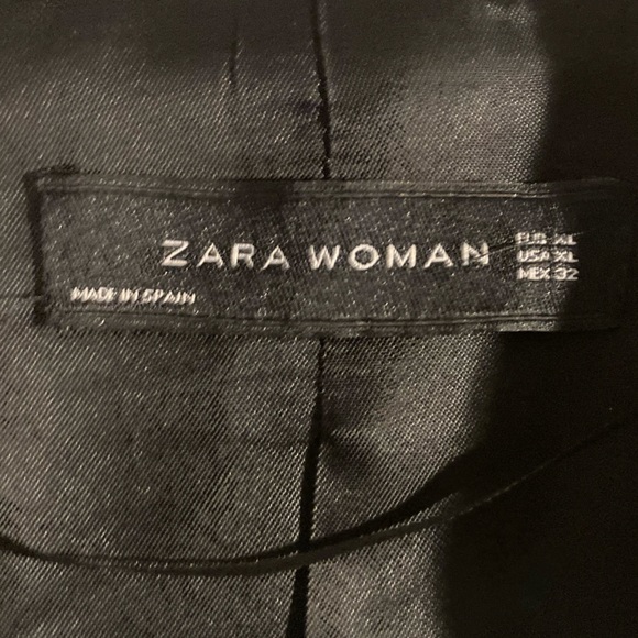 Zara Woman XL dark gray, herringbone, rouched sleeve jacket. - Picture 7 of 11